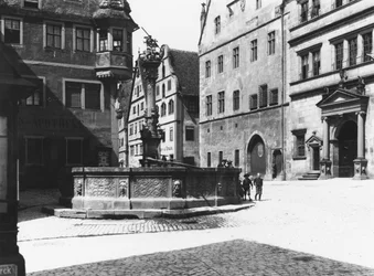 St. Georgs springvand, Rothenburg ob der Tauber, c.1910